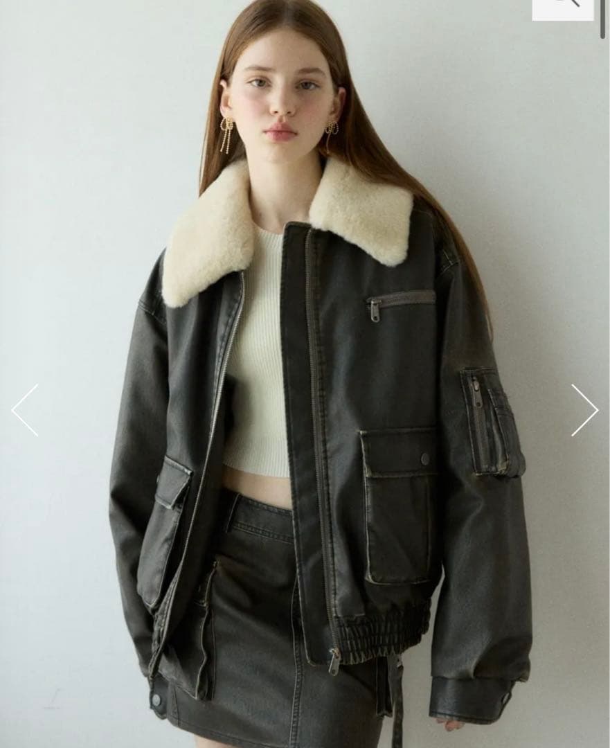 SLY VINTAGE F/LEATHER S ブラック