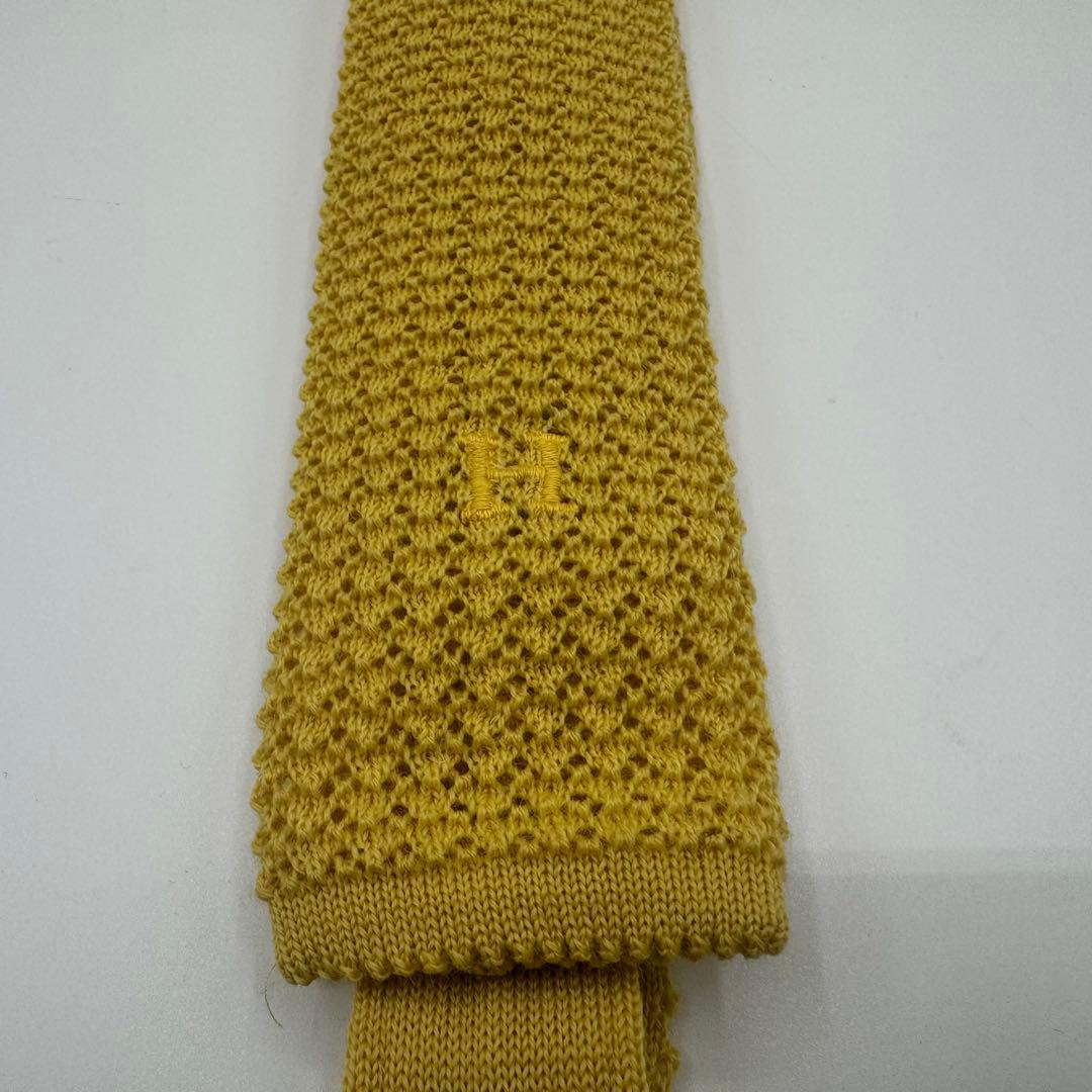 G*3様 【美品】　エルメス ニットタイ ソリッド ネクタイ