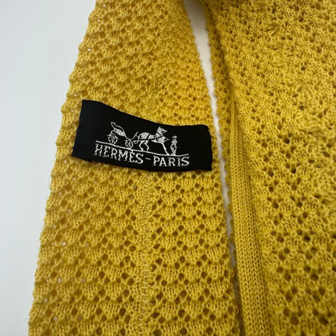 G*3様 【美品】　エルメス ニットタイ ソリッド ネクタイ