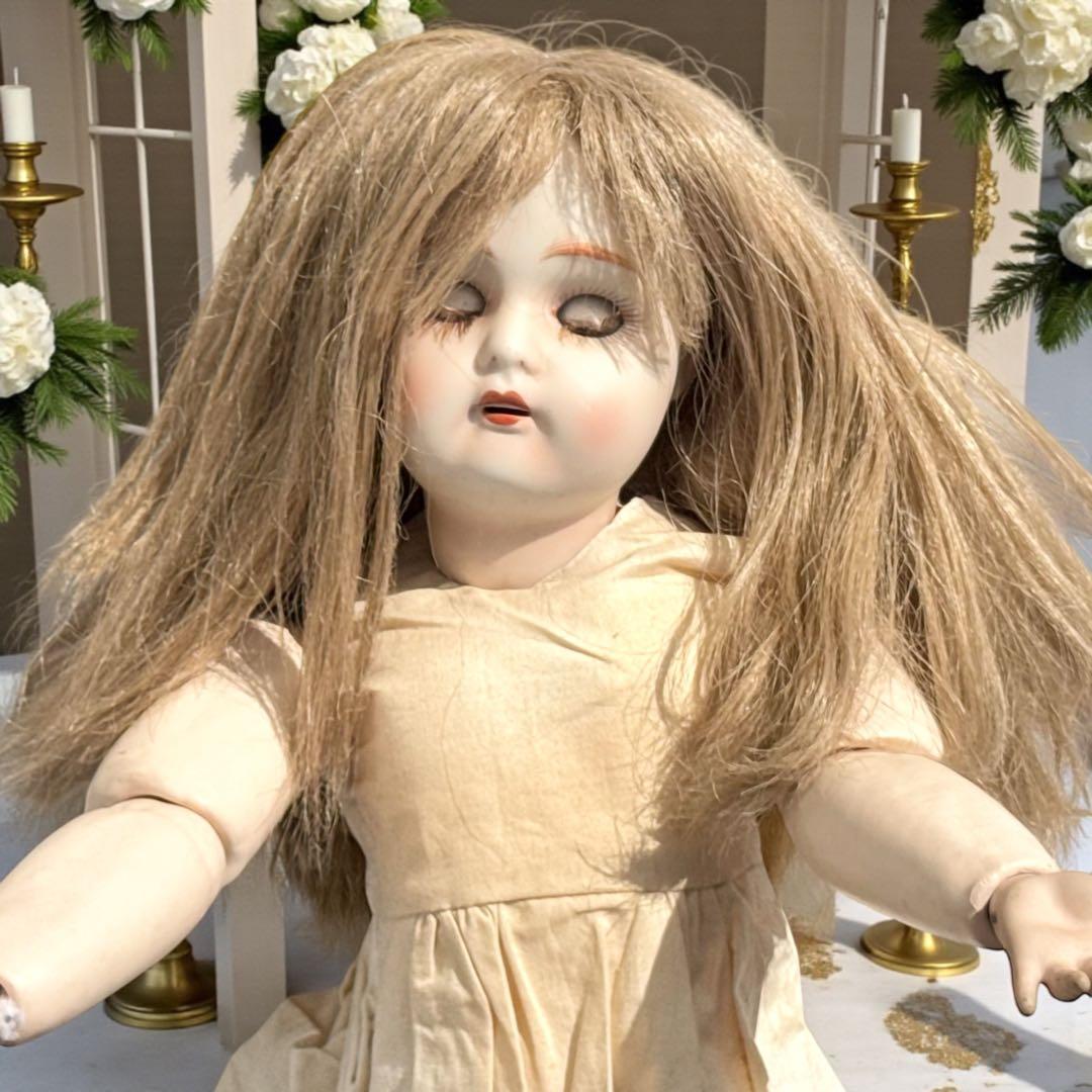 ビスクドール カマー ラインハルト ブラウン ベルベット ドレス シェルカメオ