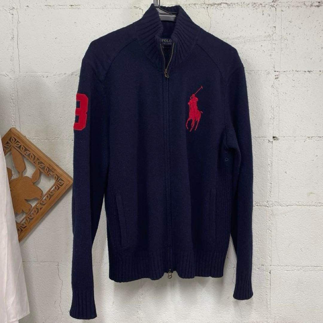 極美品：Polo Ralph Lauren ネイビー カーディガン