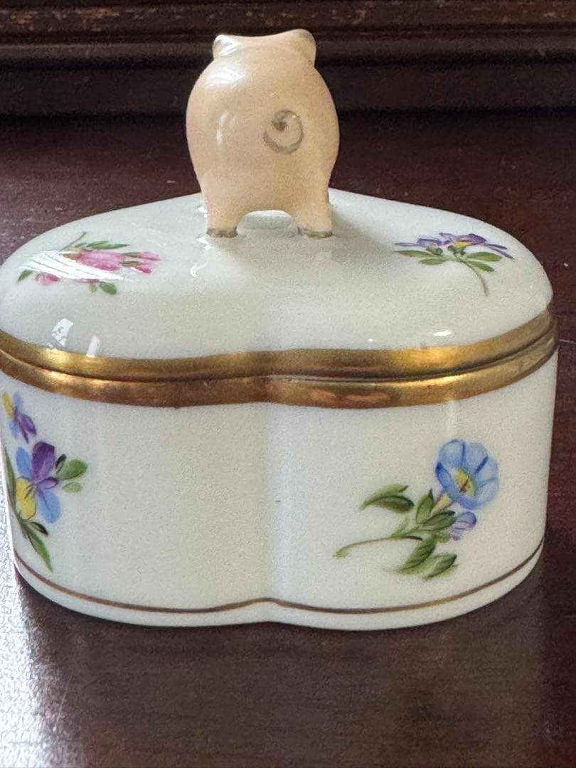 ヘレンド　ミルフルール　ボンボン入れ　ブタ