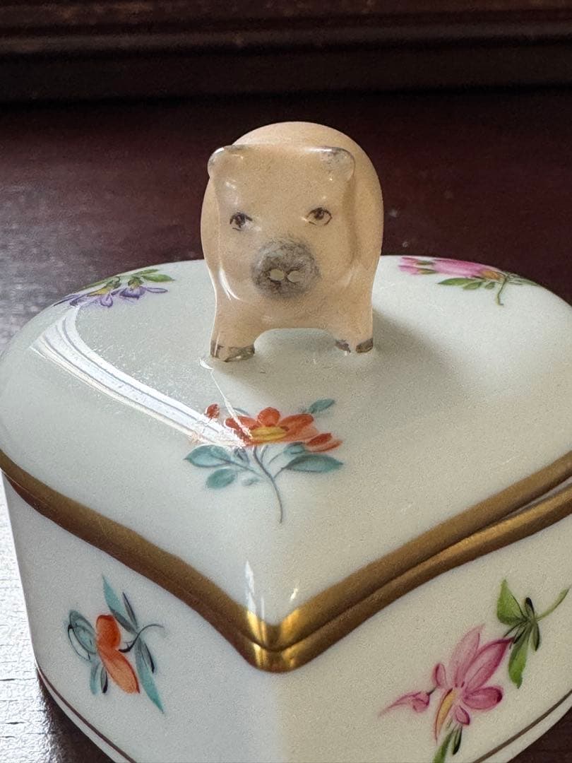 ヘレンド　ミルフルール　ボンボン入れ　ブタ