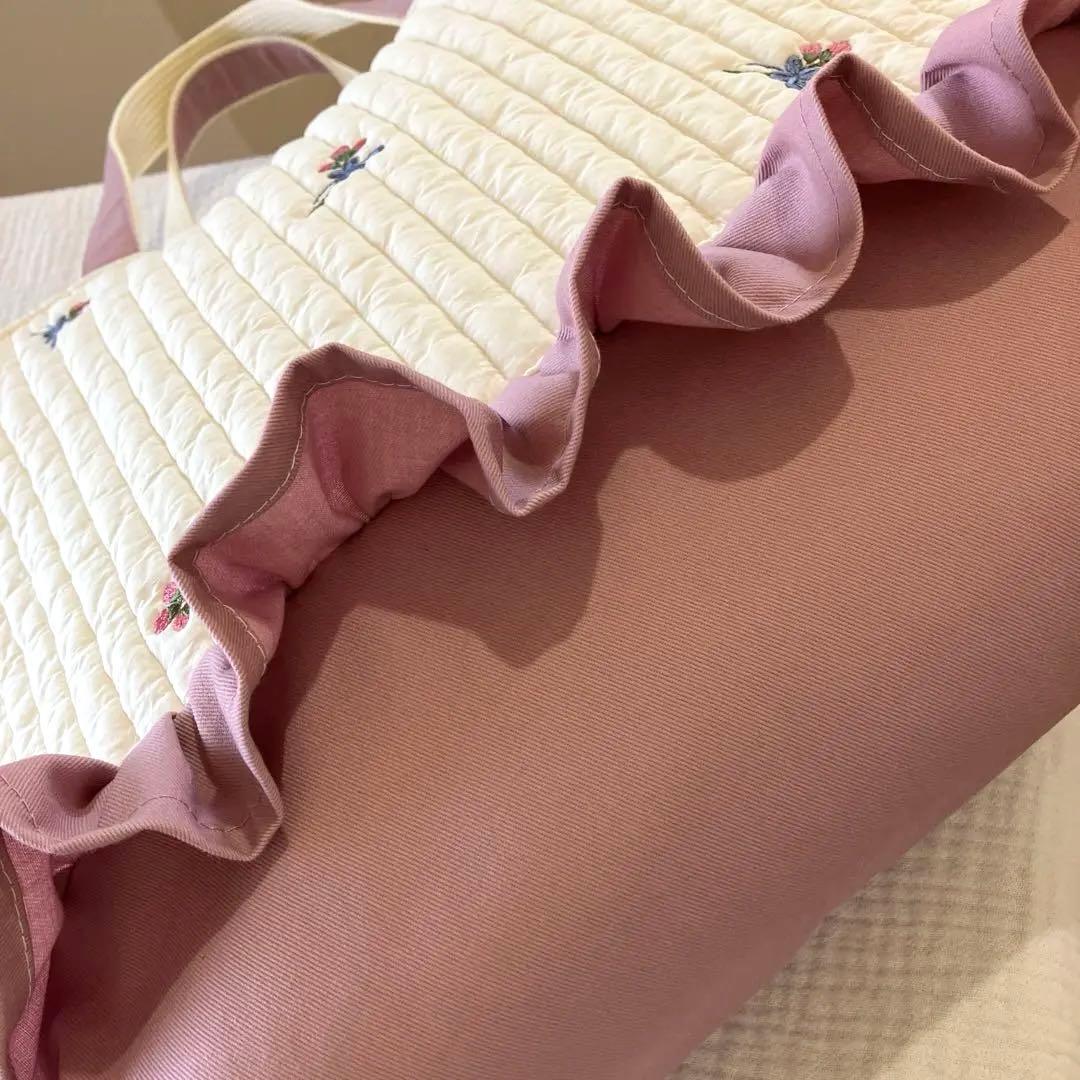 ヌビ フラワー おはな レッスンバッグ 入園入学 イブル ラベンダーピンク 撥水