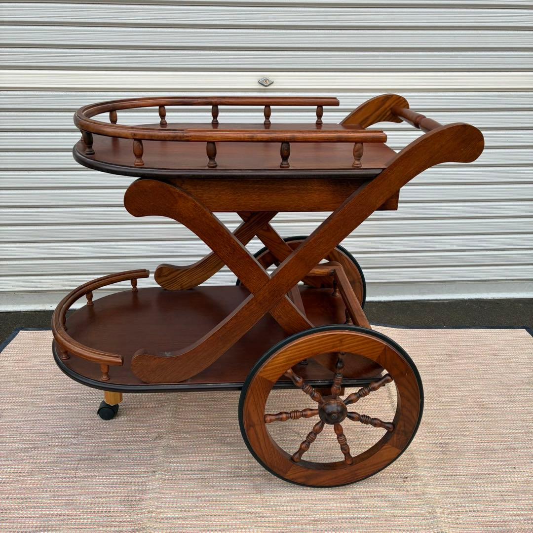 【送料込】アンティーク家具　キッチンワゴン　トロリーワゴン　ヴィンテージ