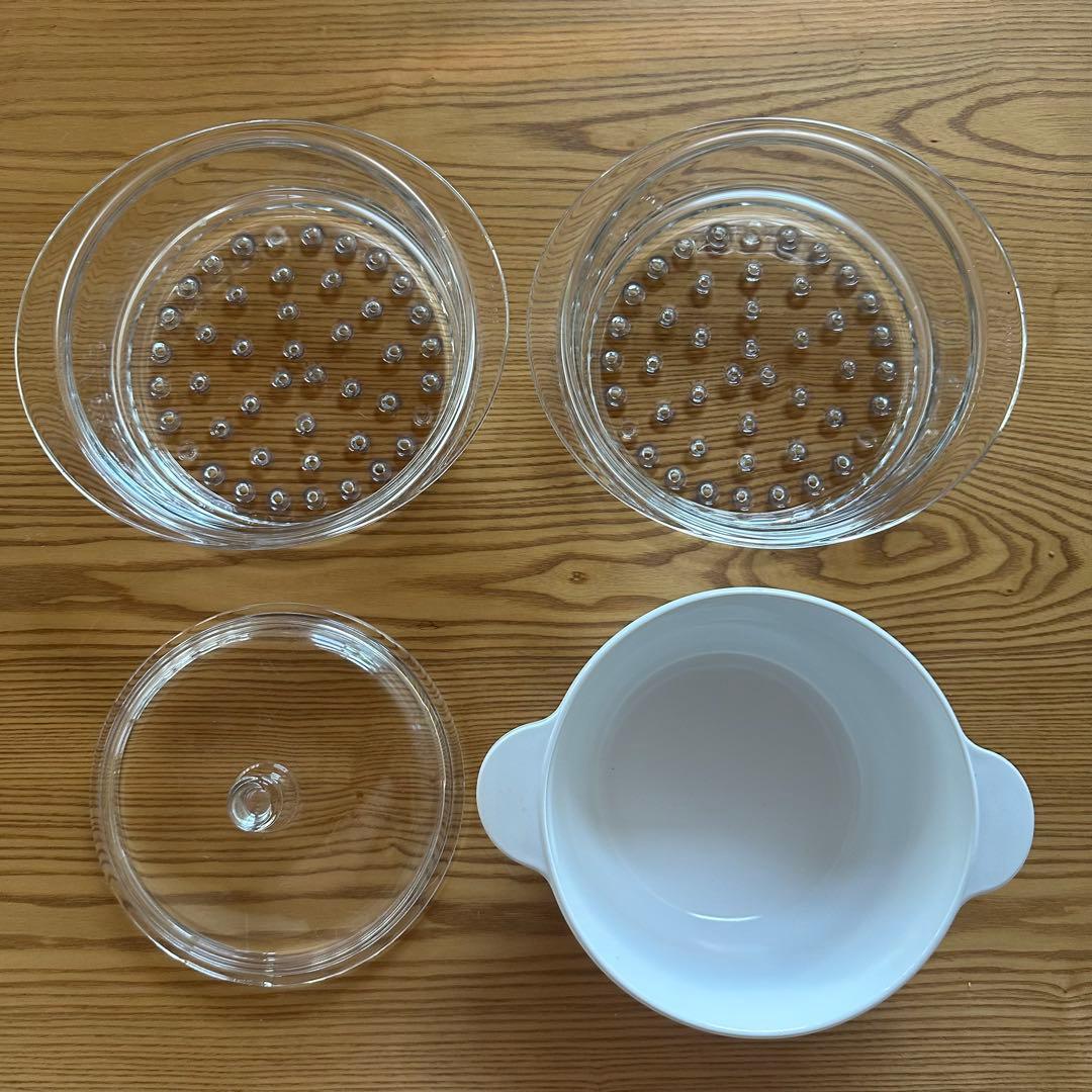 PYROflam パイロフラム　ココットスチーマー　ガラス製 中型 蒸し器 蓋付