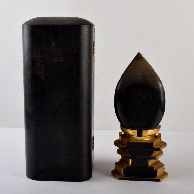 仏教美術　木彫鍍金　阿弥陀如來座像　仏像　厨子付　V　8159