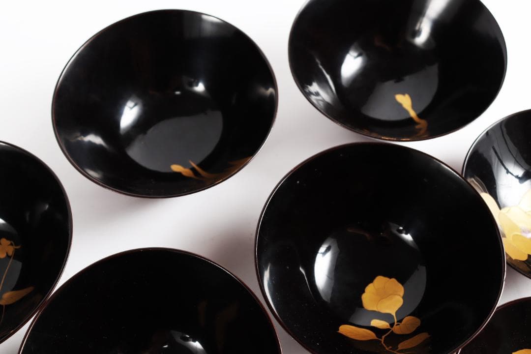 糸目 内梨地 螺鈿 花 図替 吸物椀 五客 蒔絵椀 懐石道具③