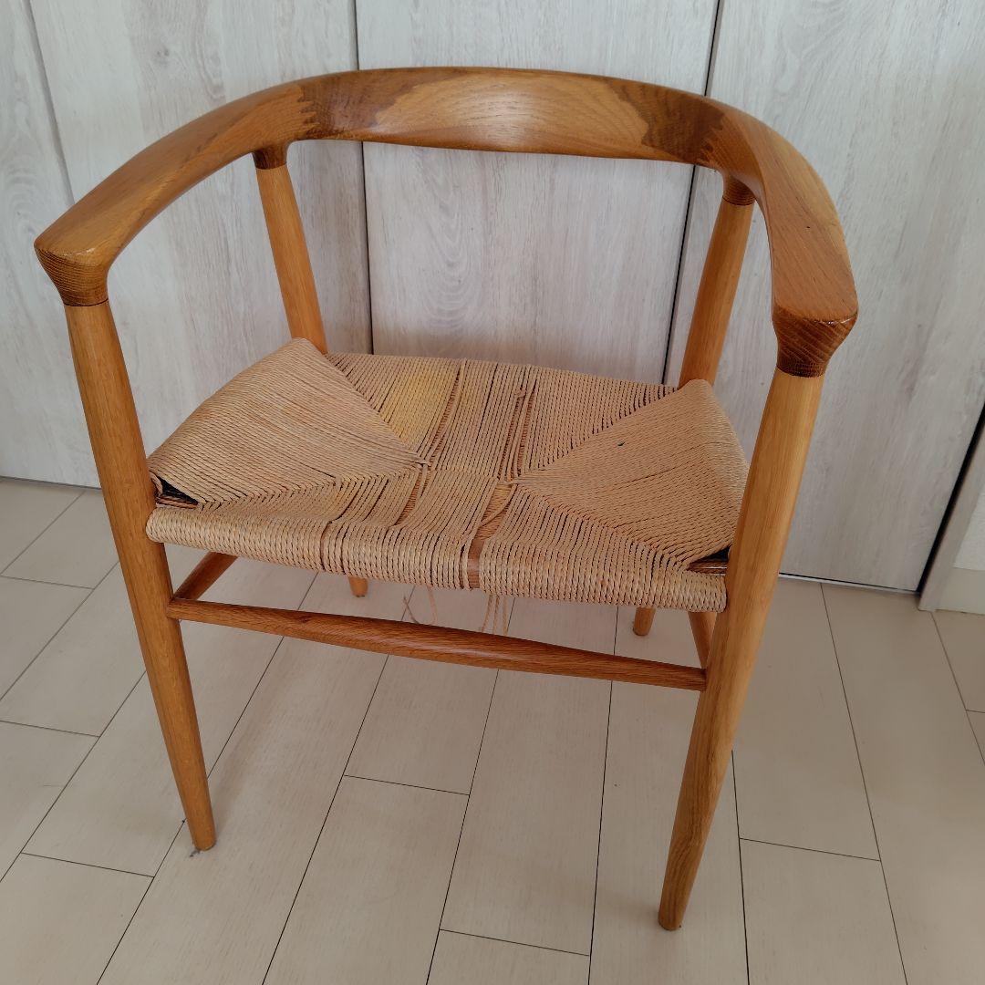 今年いっぱいの出品　無印良品　ペーパーコードチェア　木製アームチェア