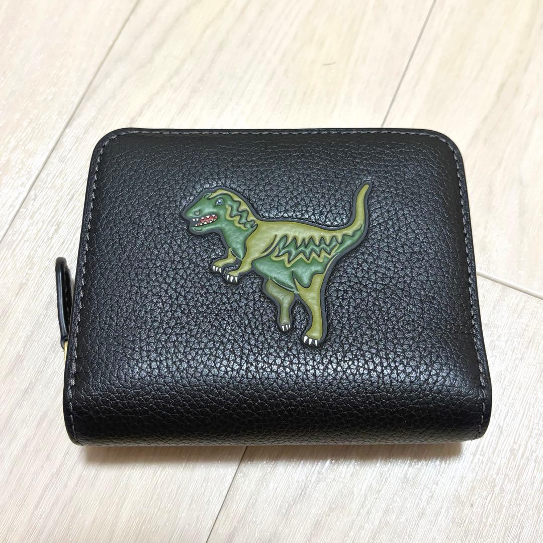 COACH ビルフォールド レキシー 恐竜 財布 ウォレット ケース 黒