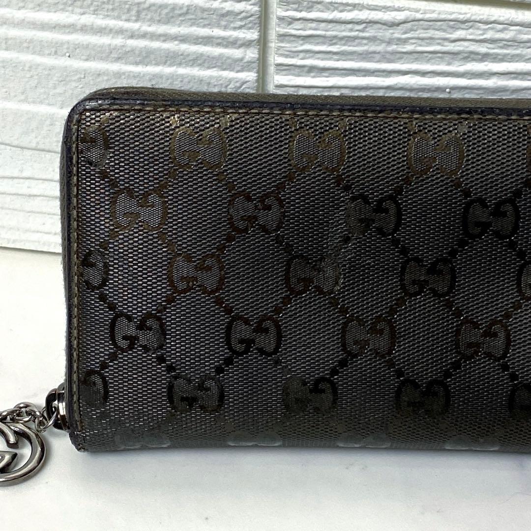 グッチ GUCCI インプリメ GG柄 ラウンドファスナー 長財布 ブロンズ
