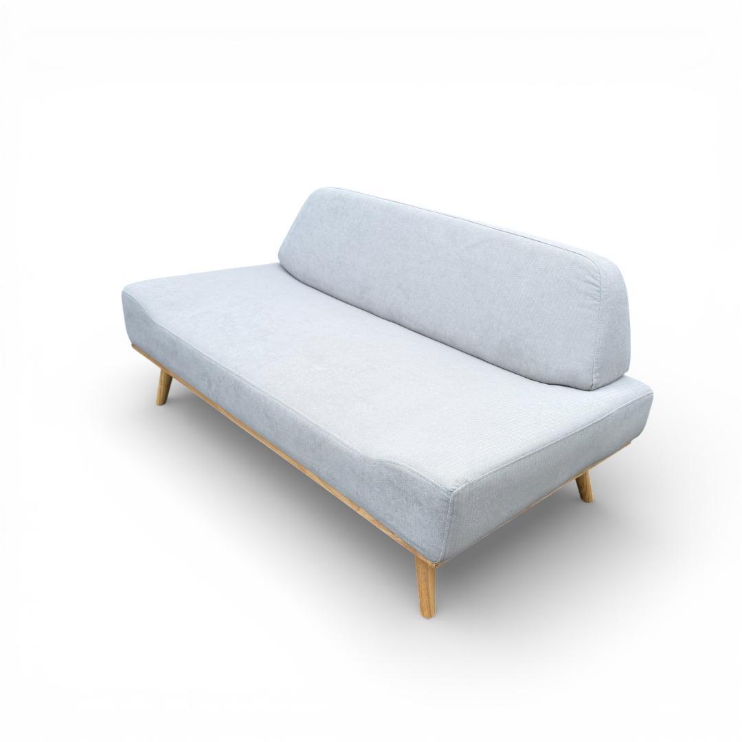 【新品】北欧風 アームレスソファ 2人掛け グレー ローソファ