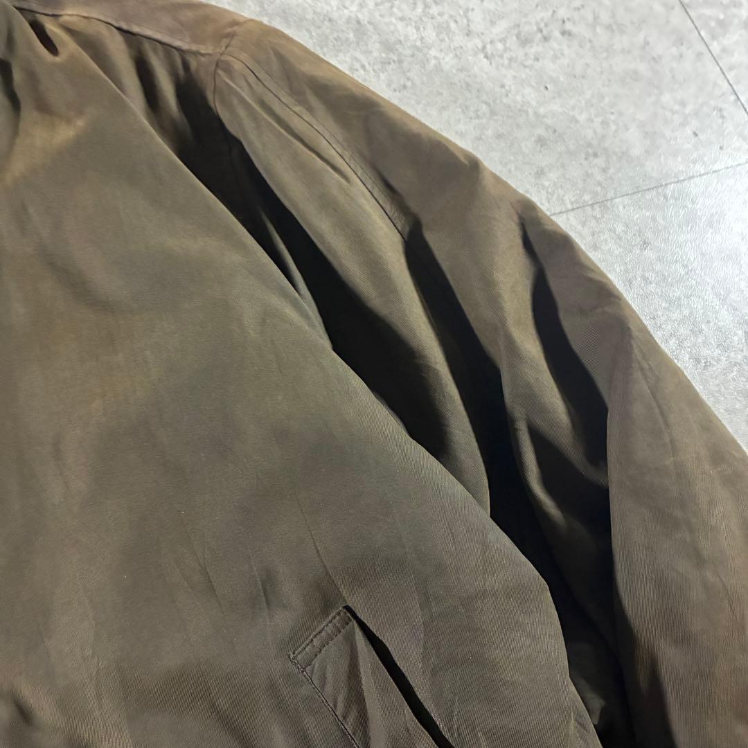 90s DOCKERS襟レザー中綿ブルゾンハリントンジャケットフェード短丈