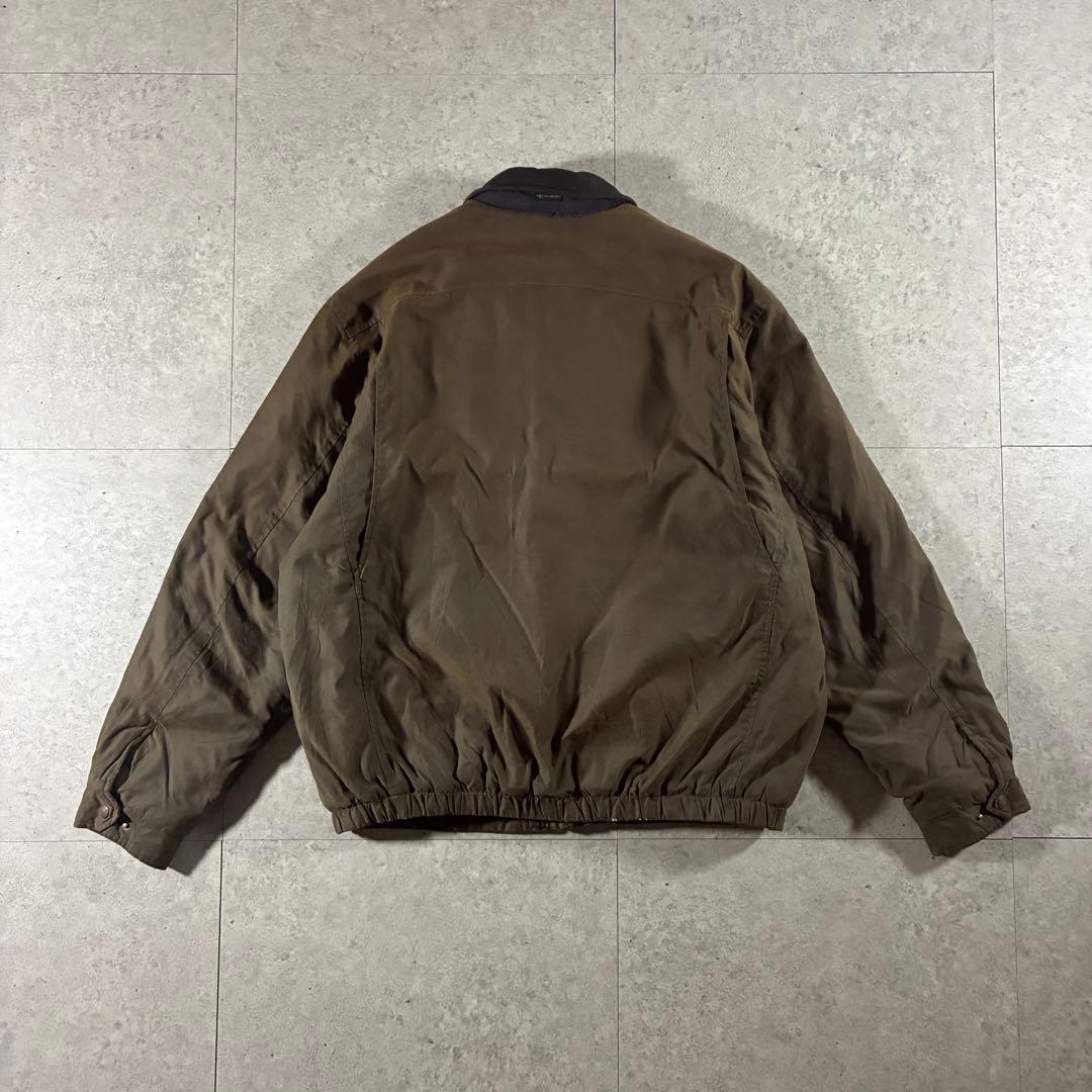 90s DOCKERS襟レザー中綿ブルゾンハリントンジャケットフェード短丈