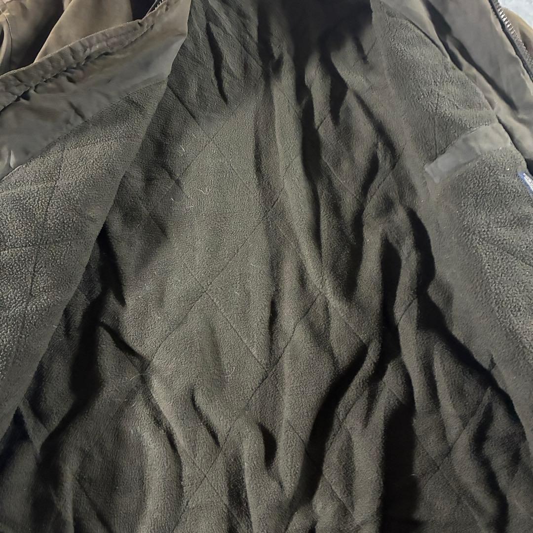 90s DOCKERS襟レザー中綿ブルゾンハリントンジャケットフェード短丈