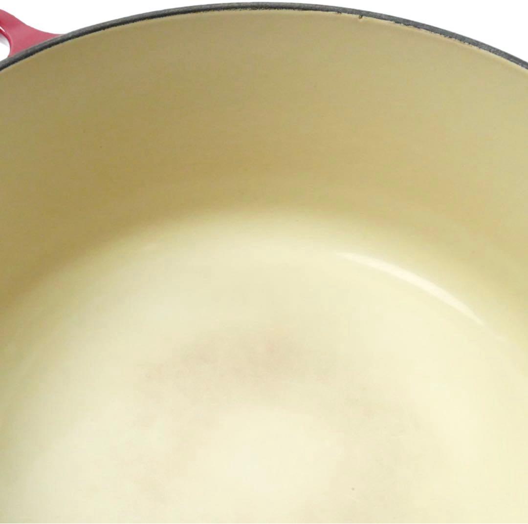 【美品】LE CREUSET　ココット ロンド バーガンディ　24cm