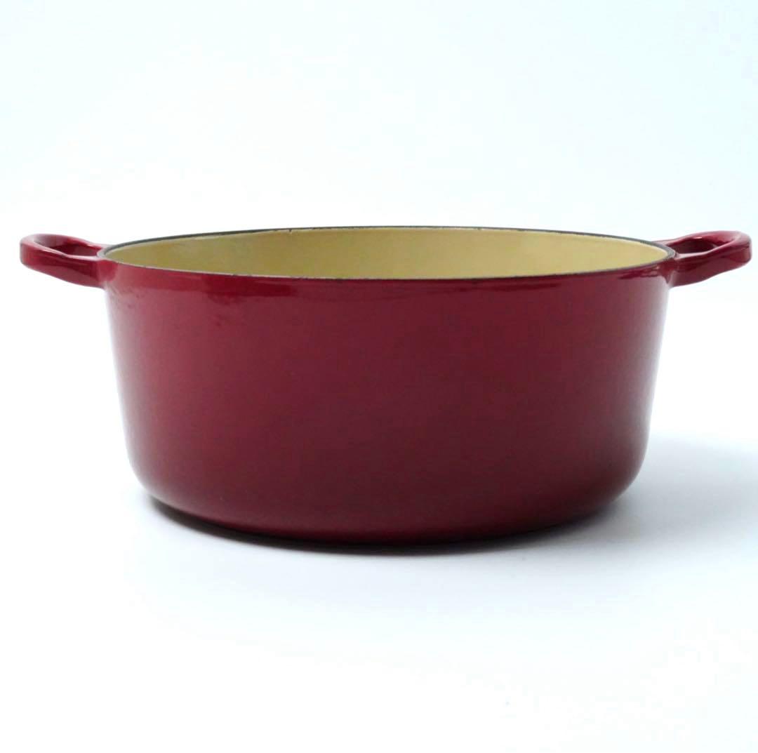 【美品】LE CREUSET　ココット ロンド バーガンディ　24cm