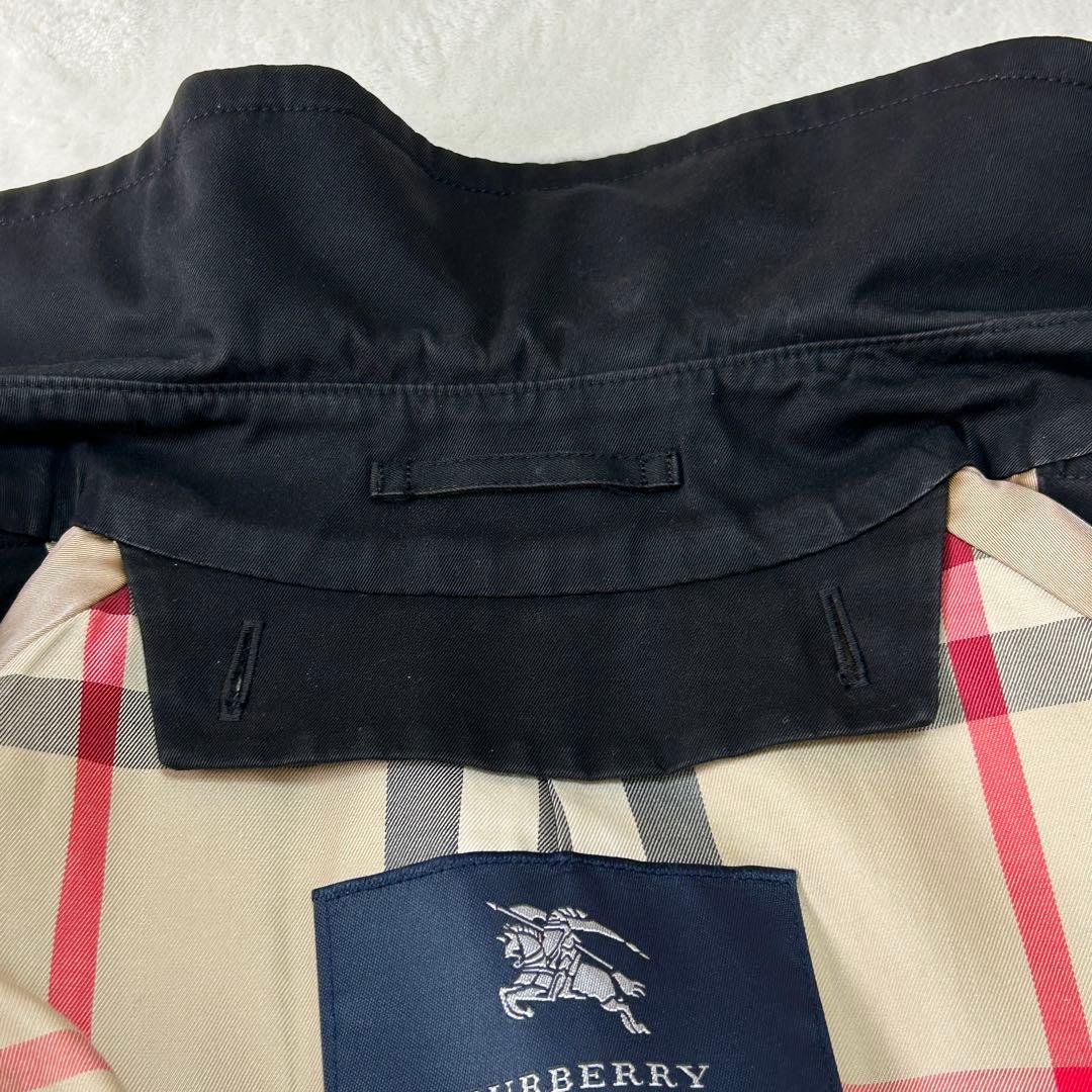 美品 バーバリーロンドン ノバチェック ウールライナー ダブルトレンチコートM黒