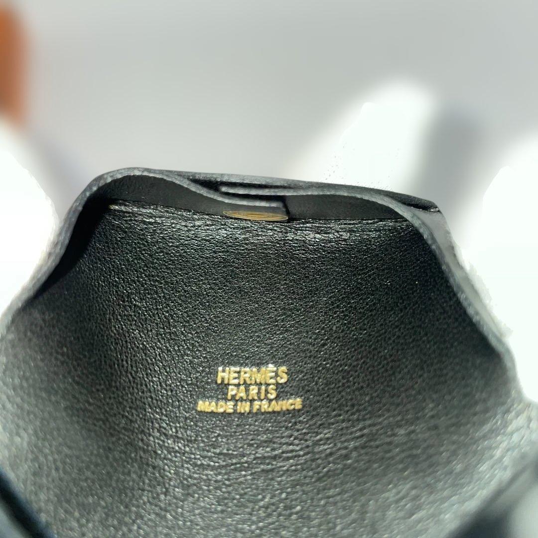 エルメス　バスティア　ボックスカーフ　ノワール　ブラック　小銭入れ　ケース