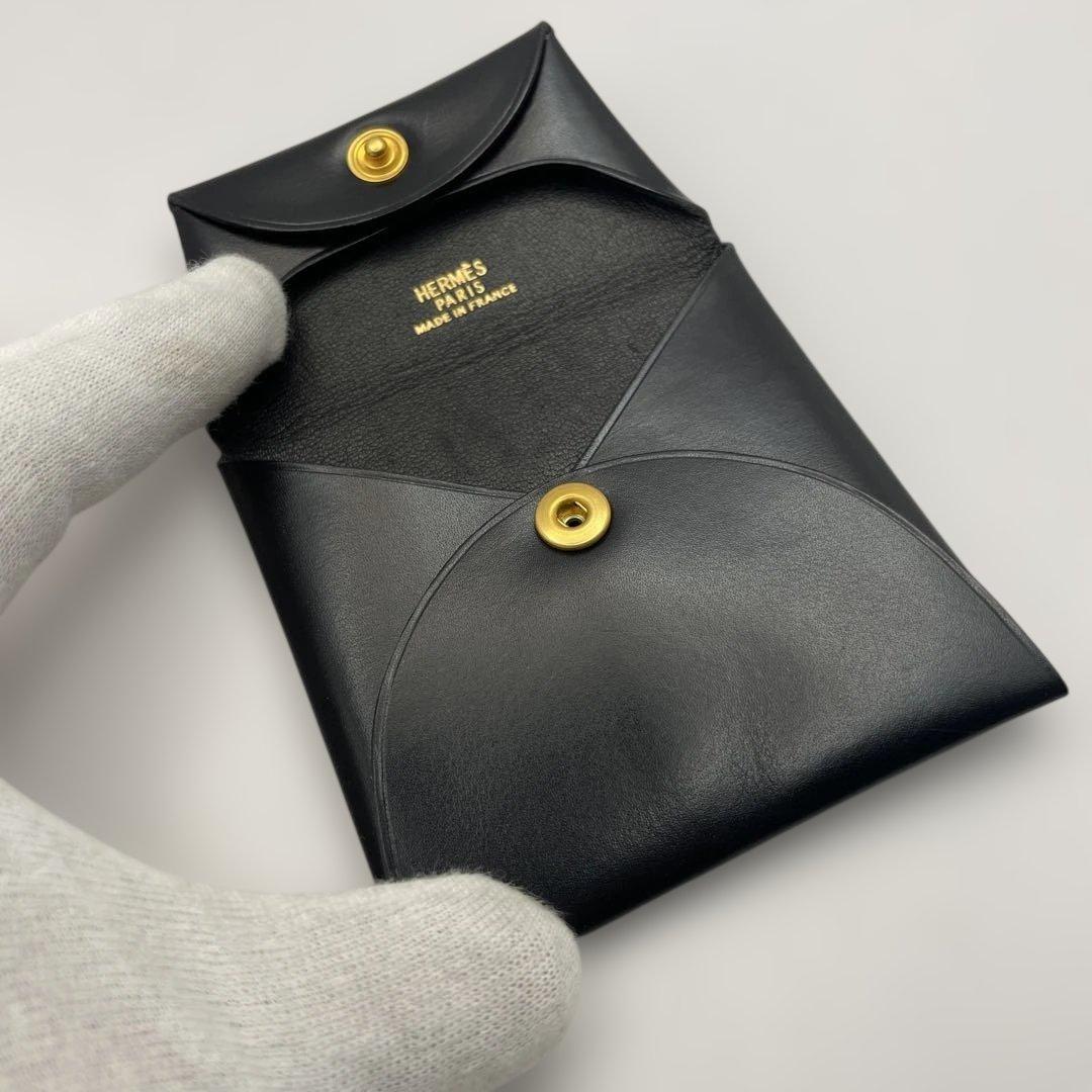 エルメス　バスティア　ボックスカーフ　ノワール　ブラック　小銭入れ　ケース