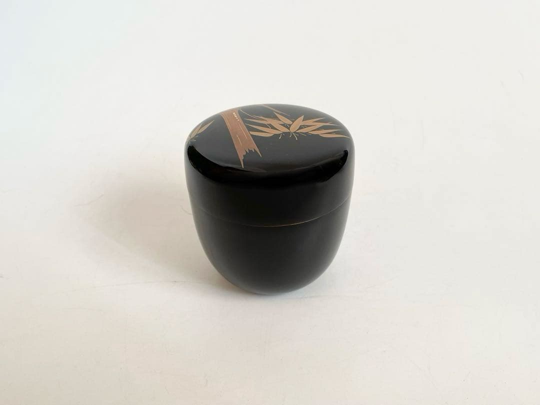 漆芸家　田中勝月　棗　竹蒔絵　棗　茶入　共箱　茶道具