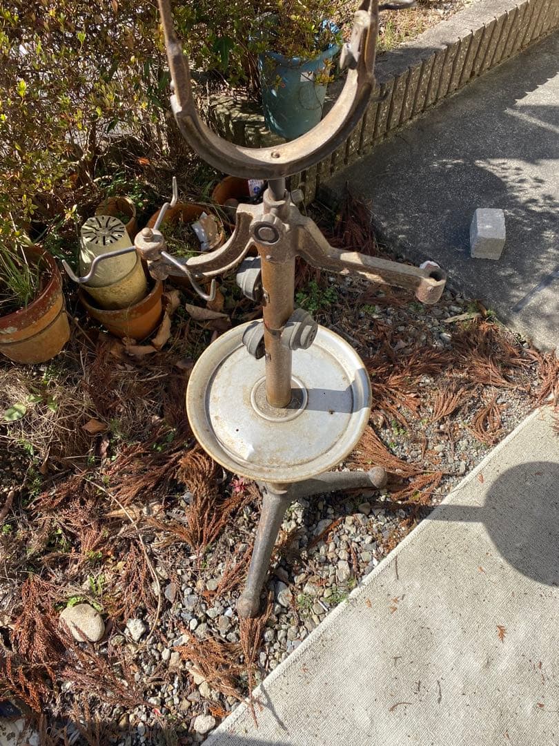 ビンテージ　昭和レトロ　シェービングスタンド　ミラー　鏡　床屋　シャビー