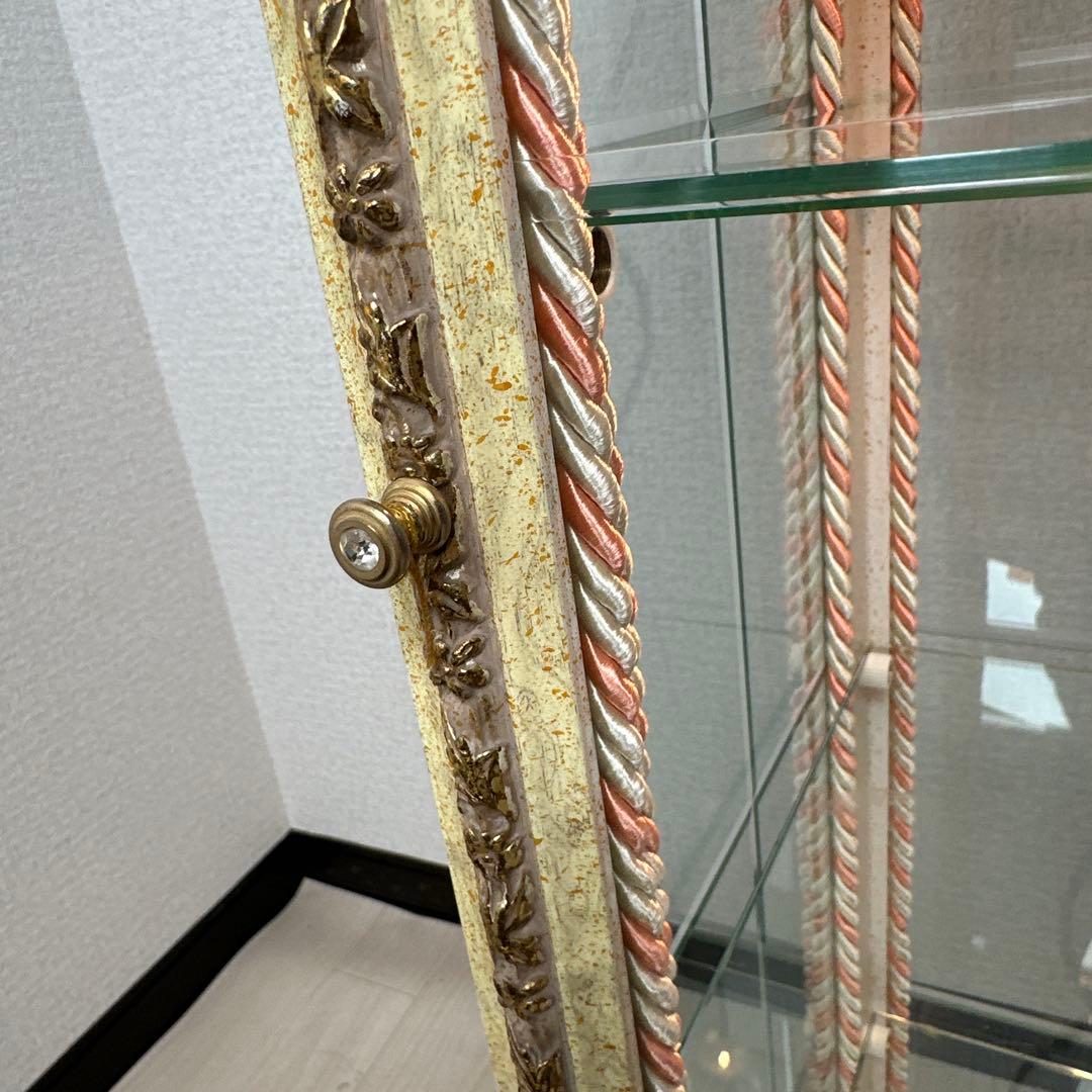展示品 美品 イタリア製 キュリオケース ガラスキャビネット 金彩装飾 i4※