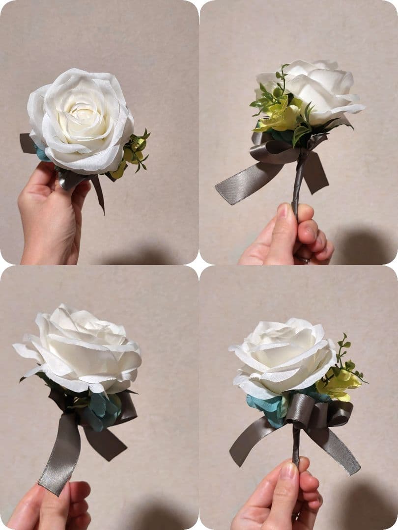 前撮り　ブーケ ブートニア 毛氈 髪飾り ガーランド