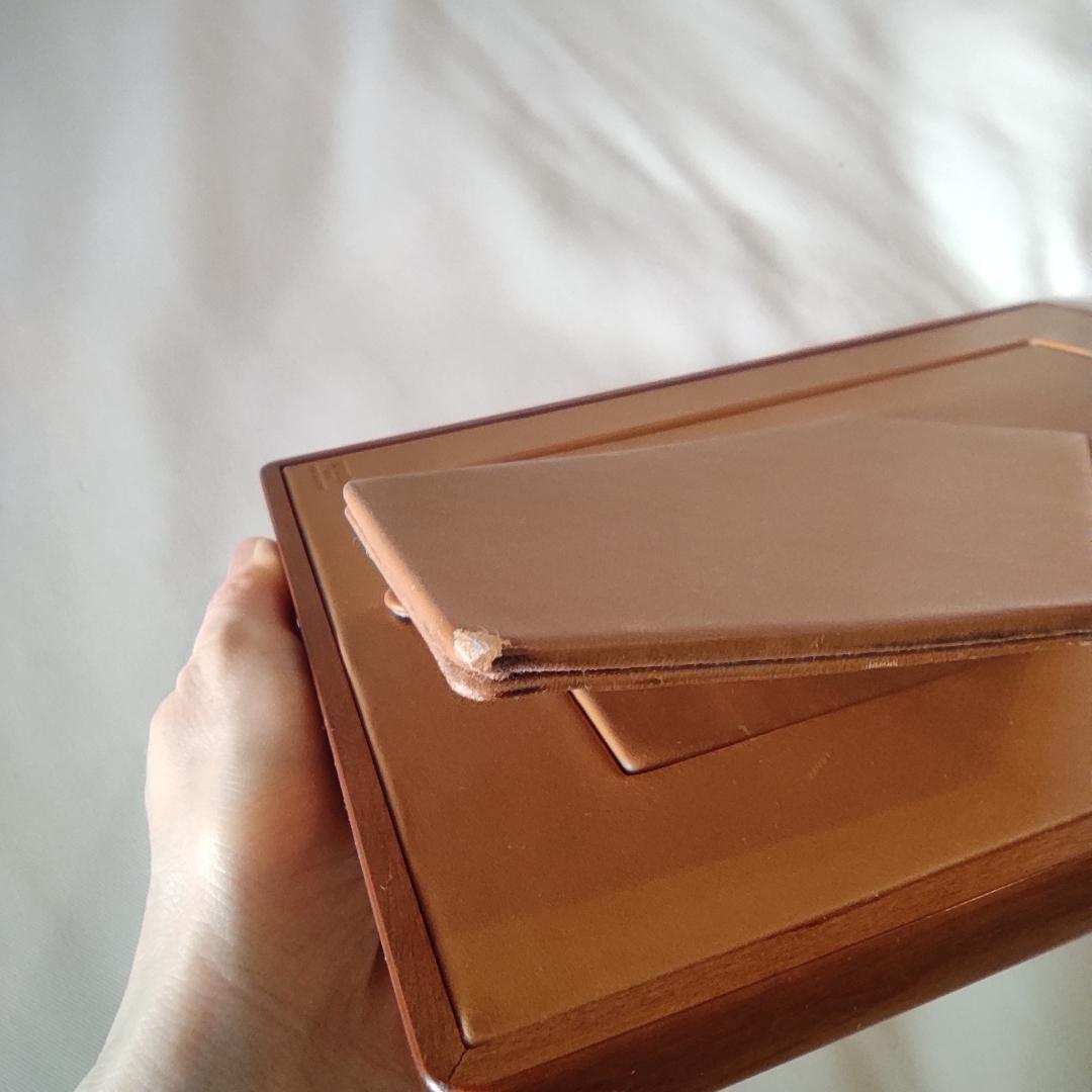 【希少】HERMES フォトスタンド　マホガニーラッカー　ステッチ模様