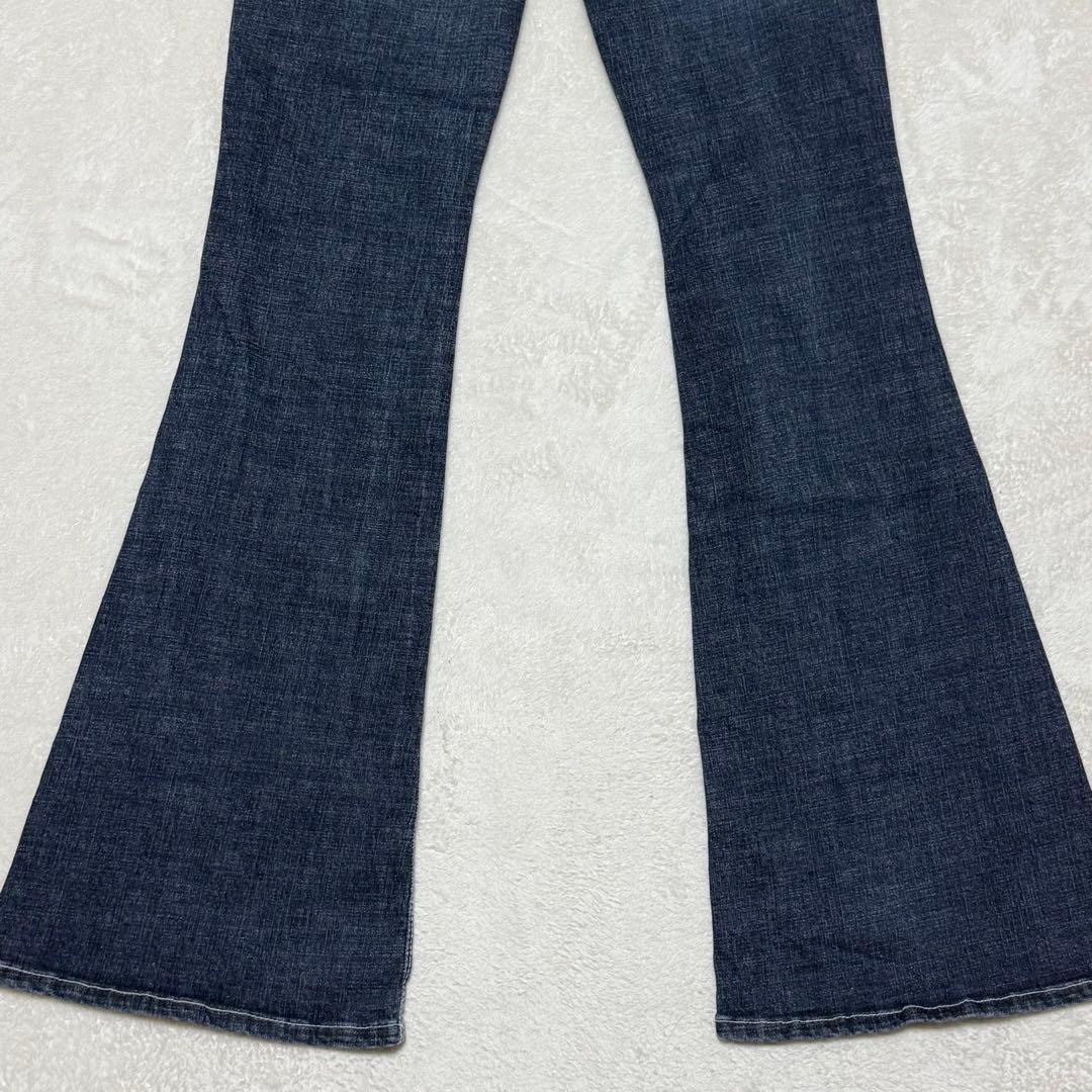 極美品　SYNERJYN シナジン　カットウォッシングデニムパンツ　フレア　M