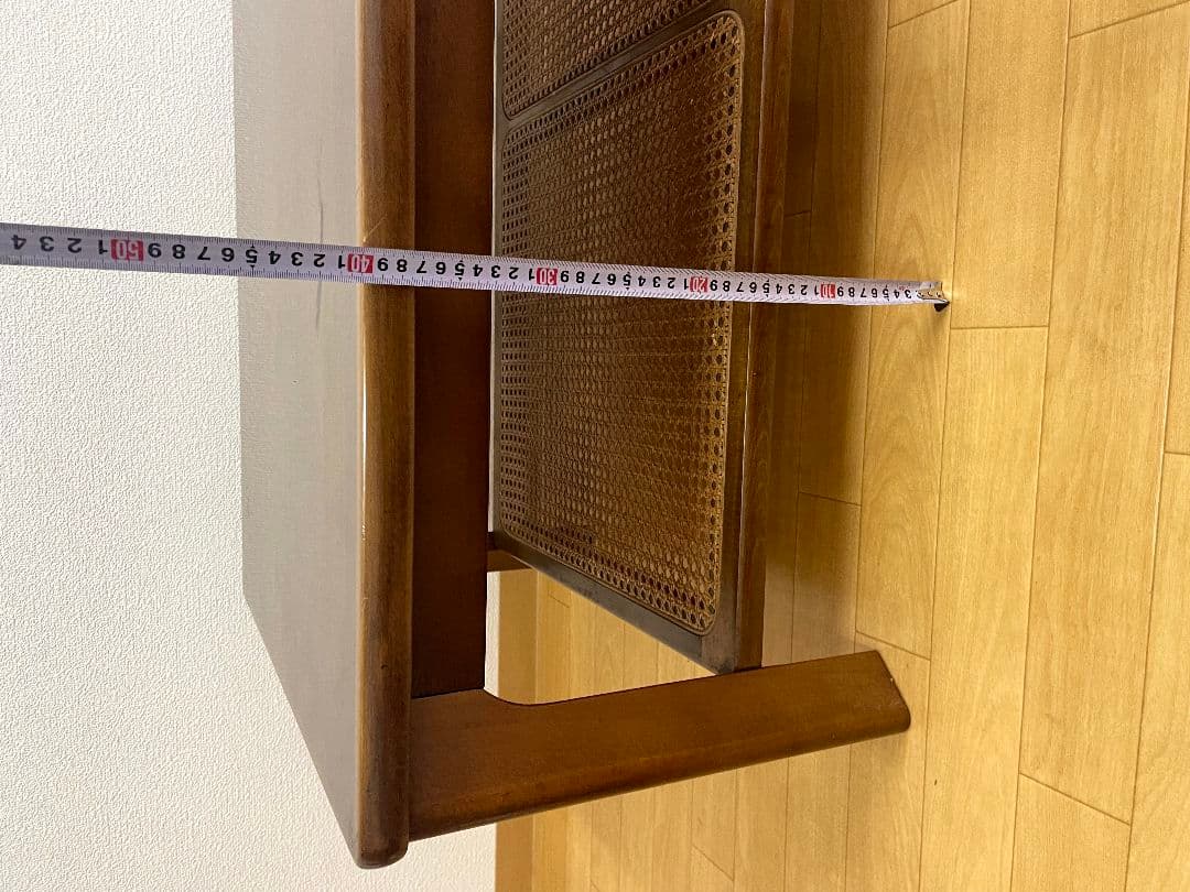 カリモク　ローテーブル　ラタン　机　karimoku