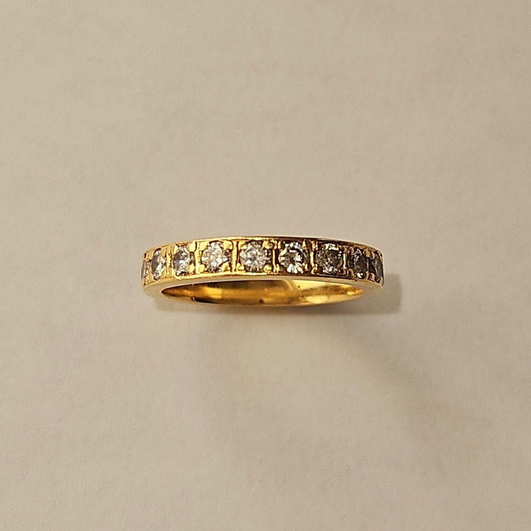 K18 ダイヤモンドリング フルエタニティ 2.7号0.7ct 約２g ピンキー