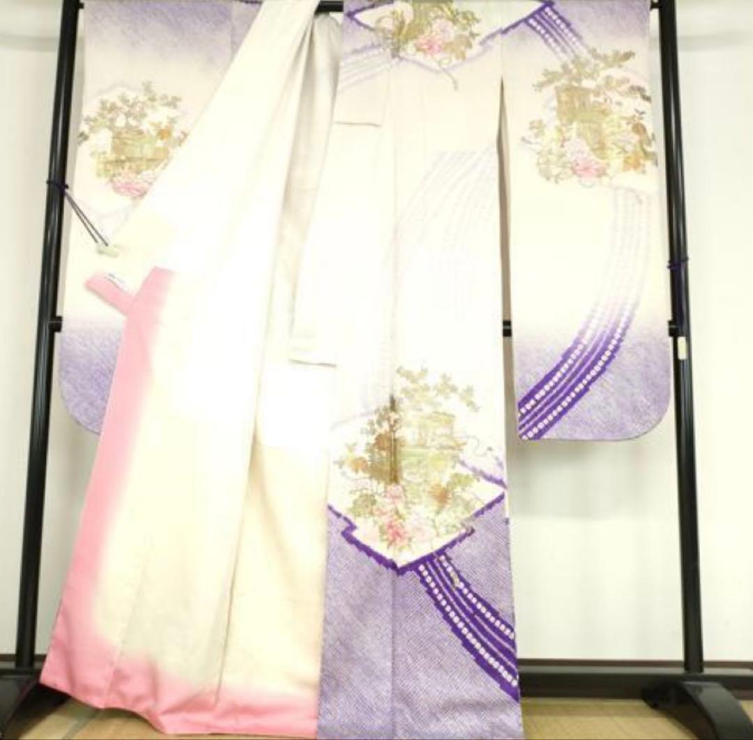 振袖 フルセット6点サイズM〜L￼絞りやまと金泊売り切り終了正絹