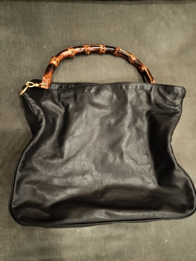 OLD GUCCI バンブーハンドル レザーバッグ ユニセックス