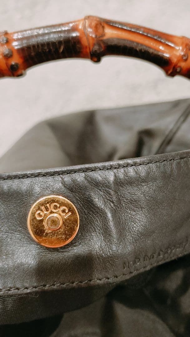 OLD GUCCI バンブーハンドル レザーバッグ ユニセックス