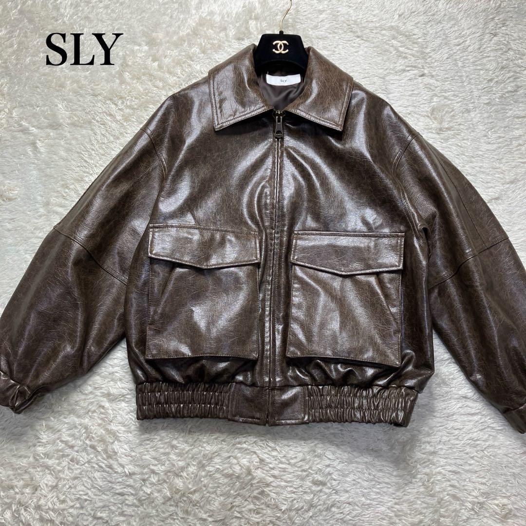 美品✨中町綾着用　SLY FAUX LEATHER ZIP UP ブルゾン