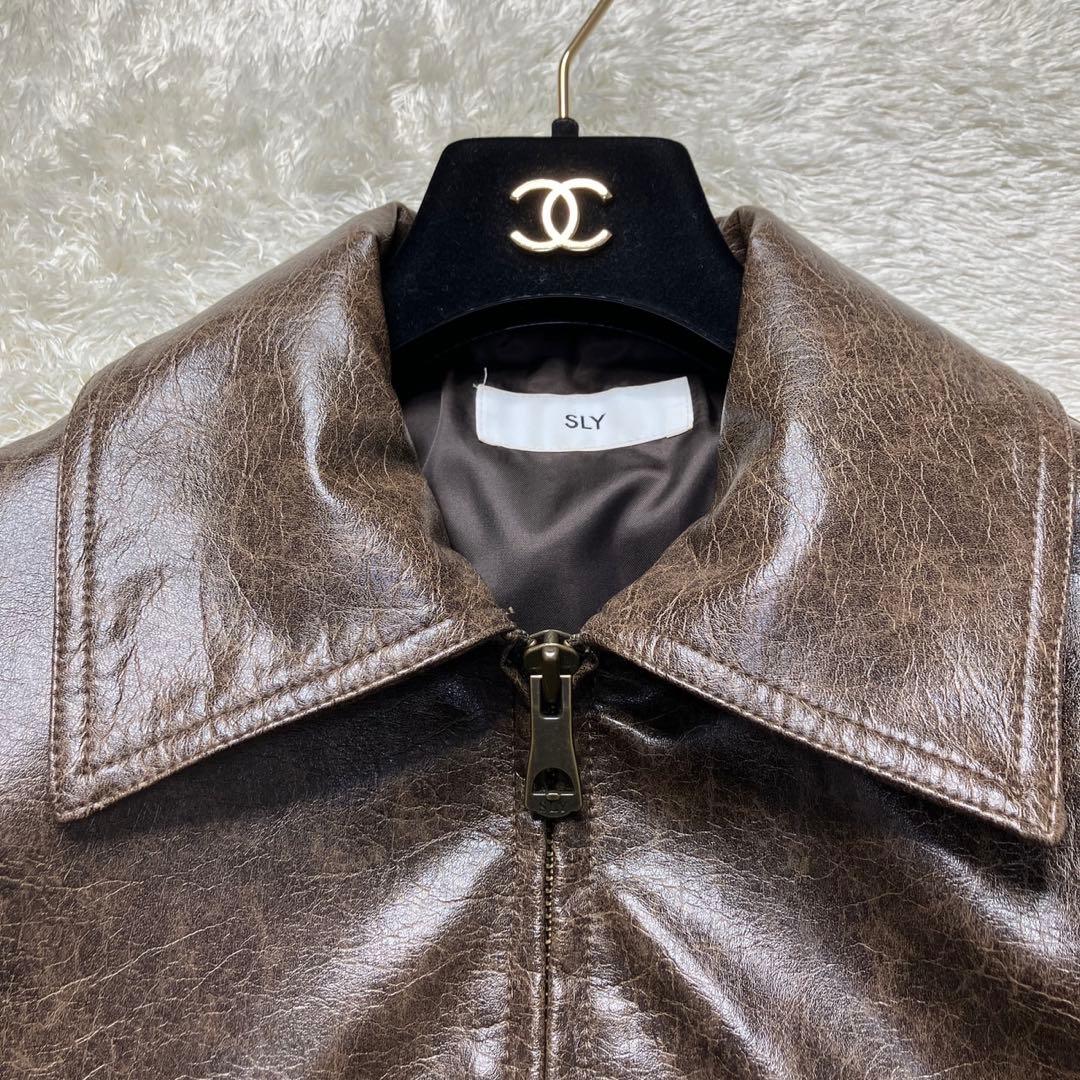 美品✨中町綾着用　SLY FAUX LEATHER ZIP UP ブルゾン