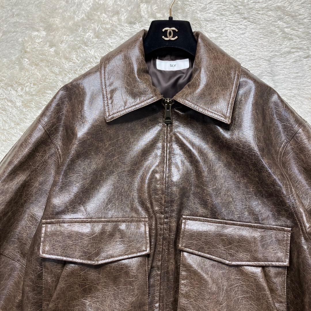 美品✨中町綾着用　SLY FAUX LEATHER ZIP UP ブルゾン