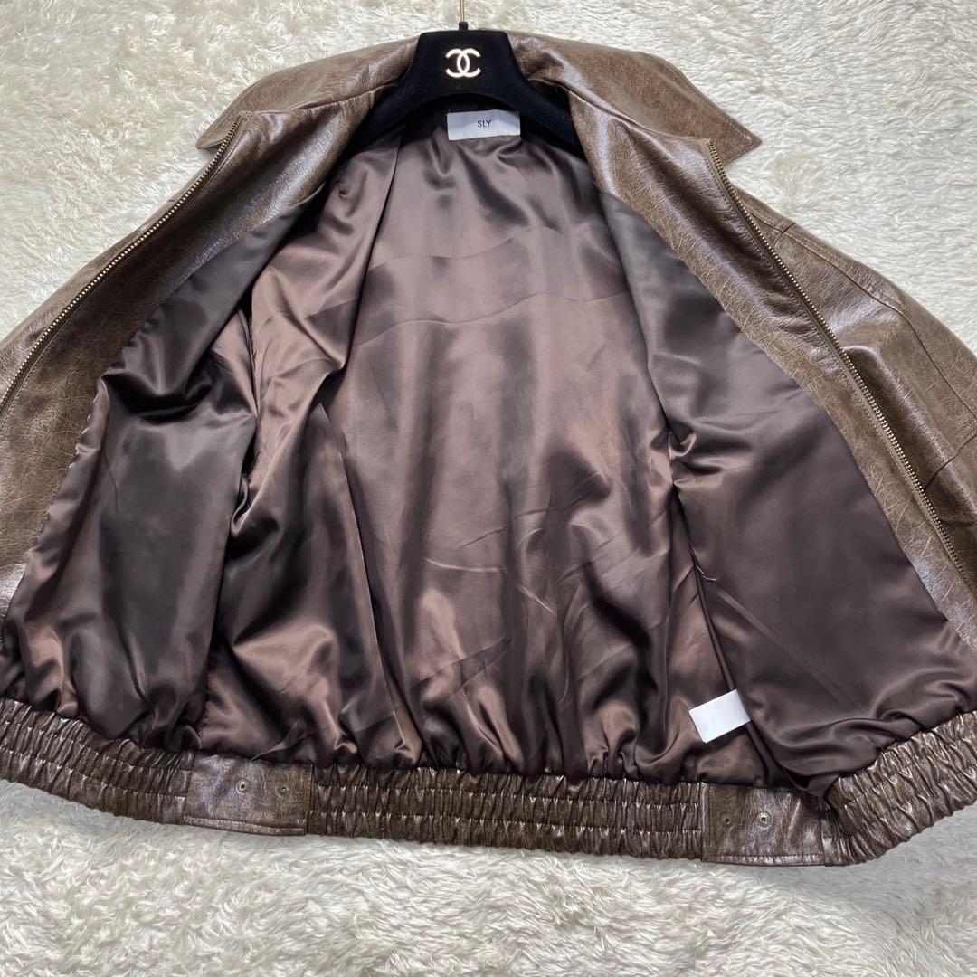 美品✨中町綾着用　SLY FAUX LEATHER ZIP UP ブルゾン