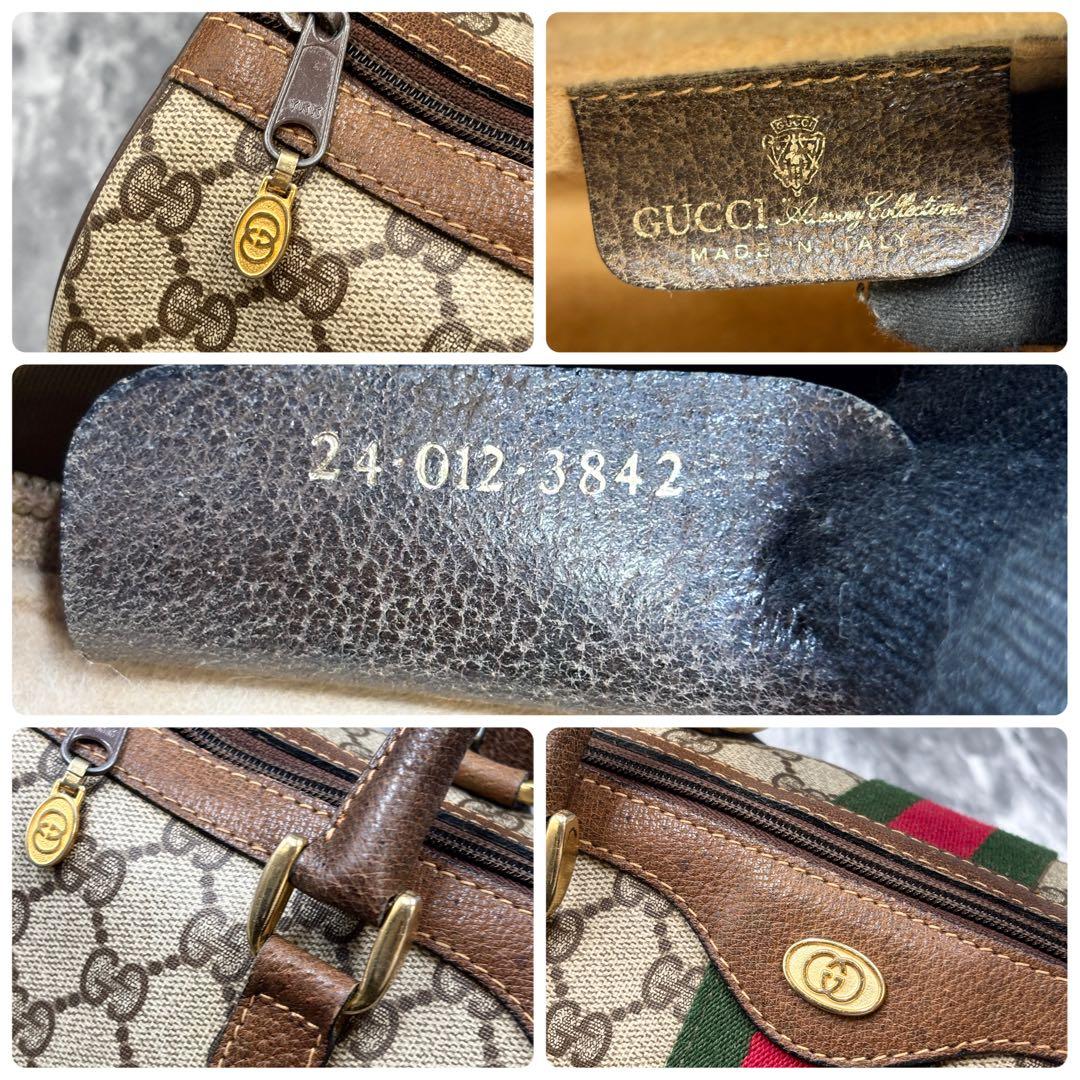 ✨極美品✨GUCCI シェリーライン GG レザー ボストンバッグ ブラウン