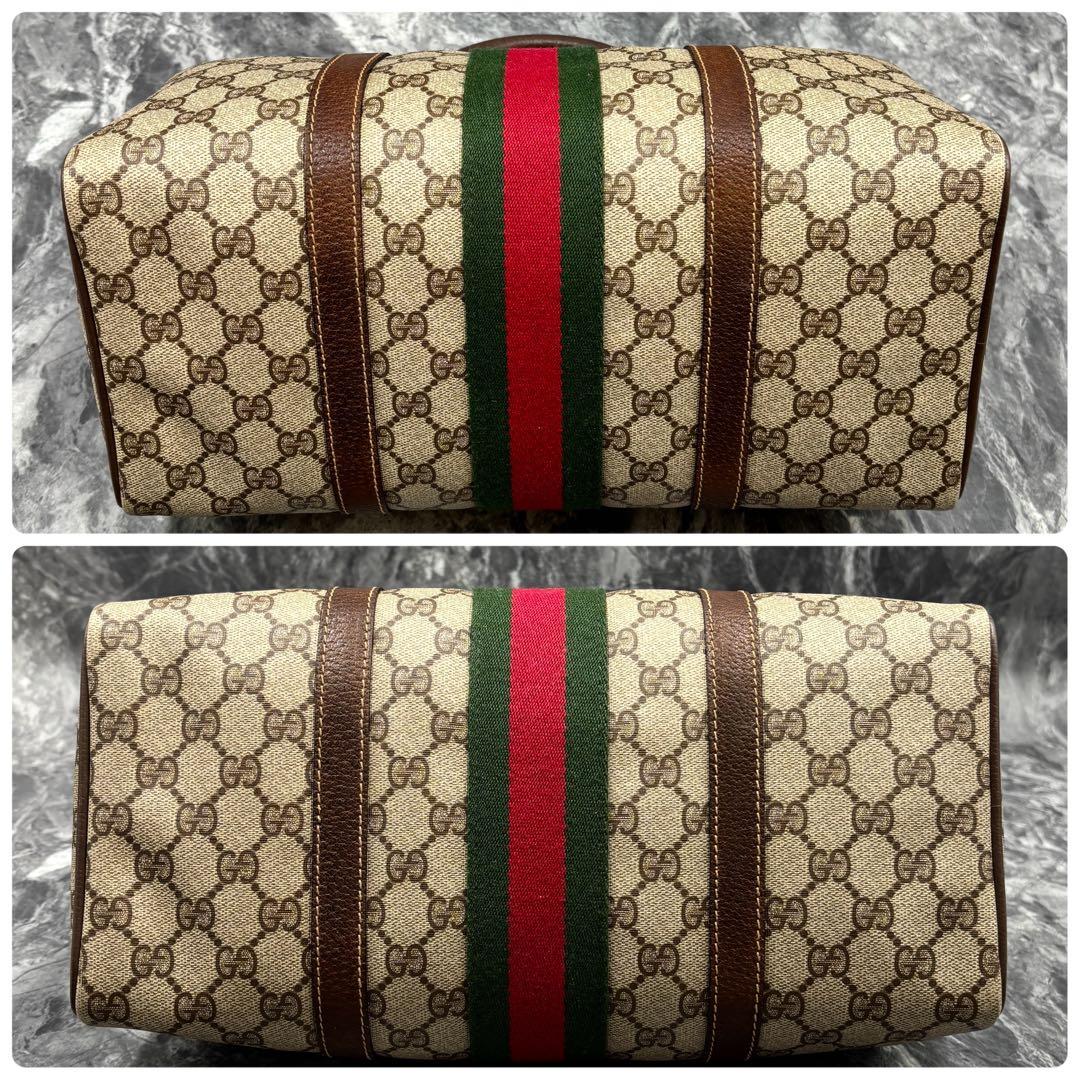 ✨極美品✨GUCCI シェリーライン GG レザー ボストンバッグ ブラウン