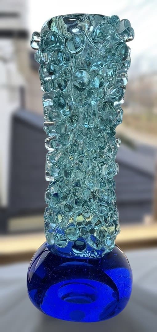 希少特注品！米原眞司 2020年代「光の樹 」台座付モニュメント(花器)