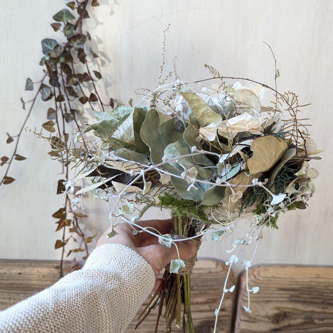 専用Wedding&Interior＊くすみ系白グリーンドライフラワーブーケ