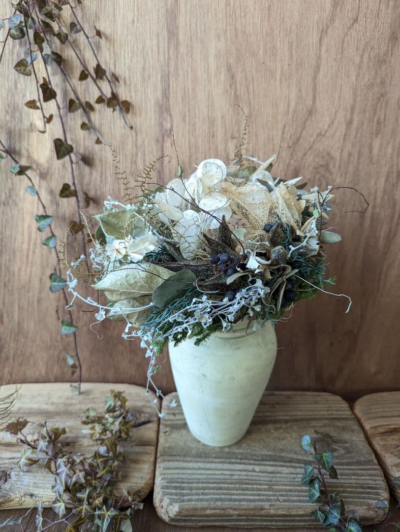 専用Wedding&Interior＊くすみ系白グリーンドライフラワーブーケ