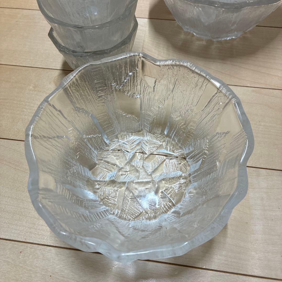 【未使用】波型ガラス食器セット 12個
