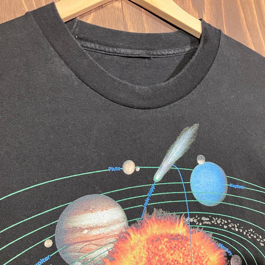 アートtシャツ　宇宙　vintage solar system ブラック　両面