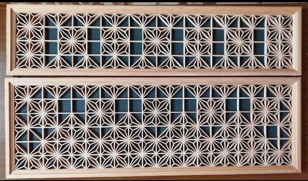 118❣️特価❣️ 麻の葉組子入り　２枚一組 木製額縁