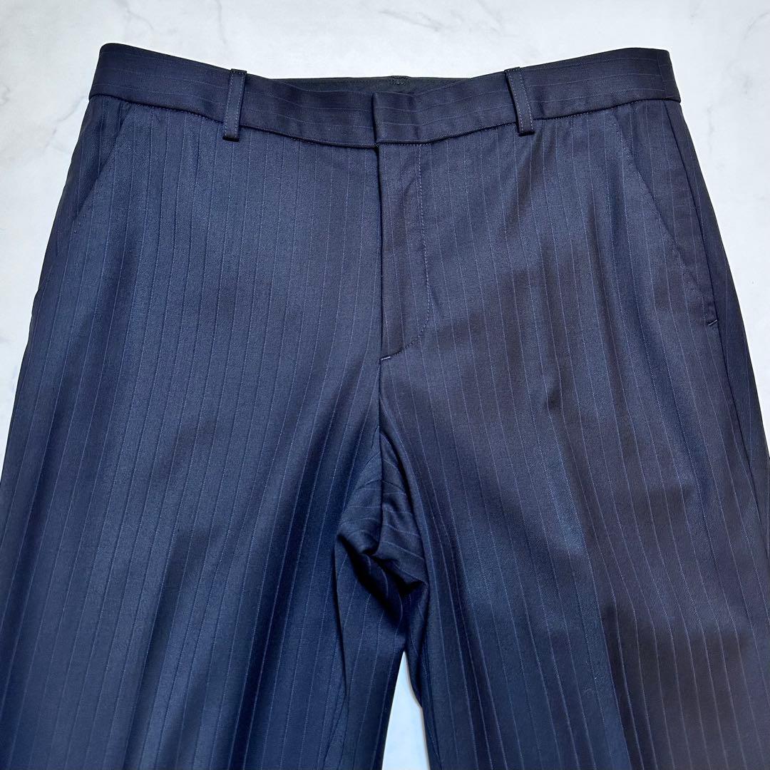 21AW✨23区 ファインネスウール スーツ セットアップ 紺 ストライプ 40
