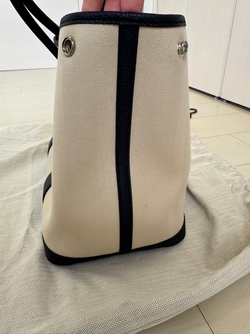 【美品】HERMES エルメス　PMトートバッグ　キャンバス　ネイビー