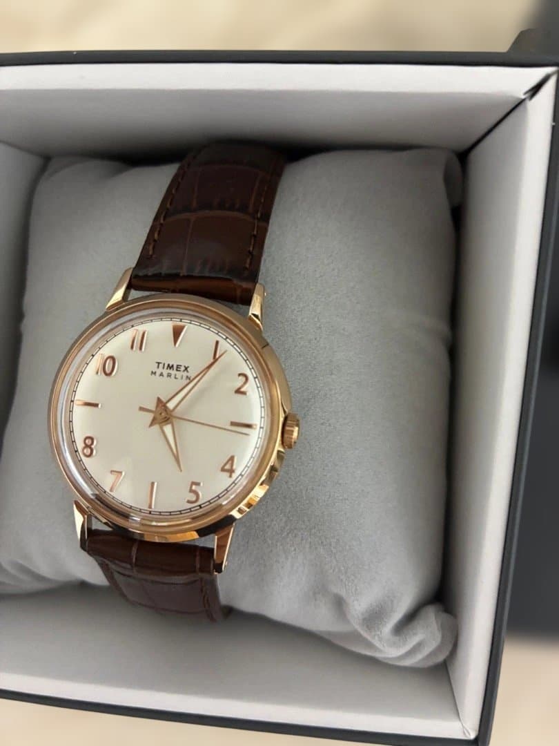 TIMEX マリーン クォーツ時計 ゴールド/ブラウン